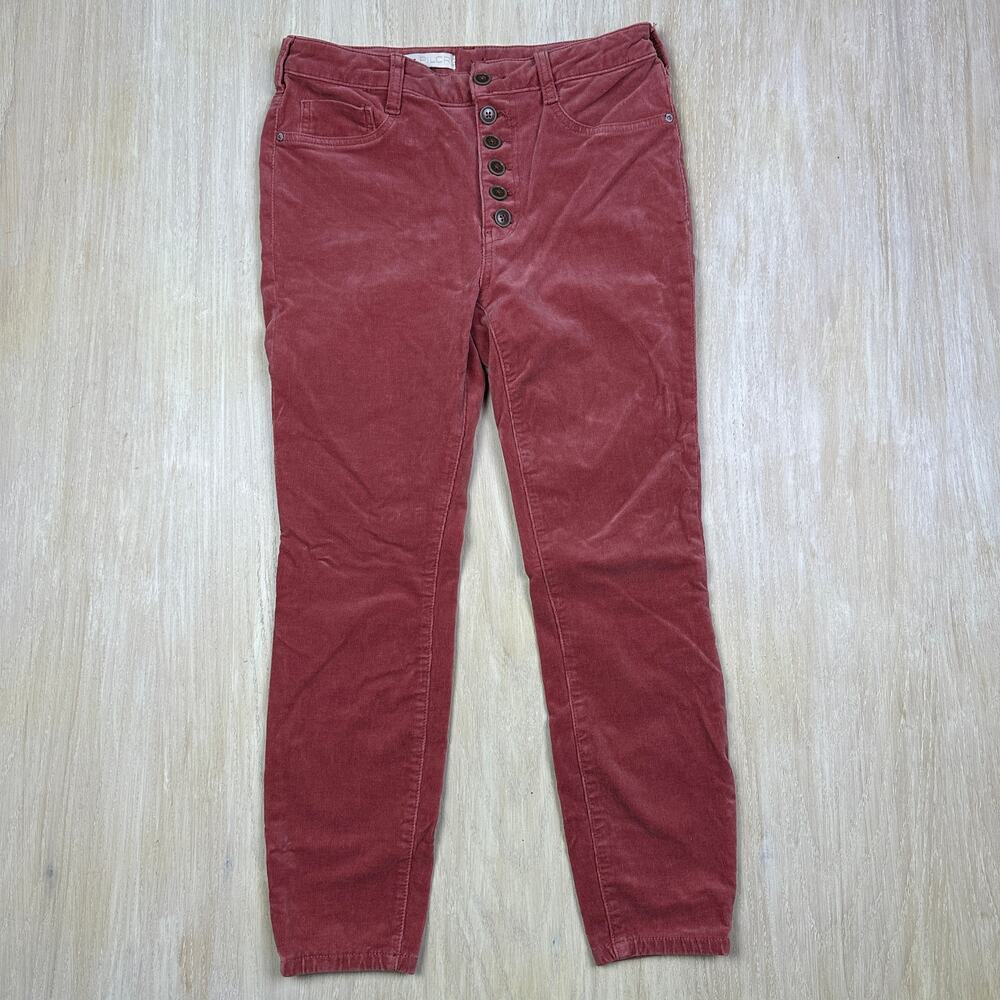 Anthropologie Pilcro High Rise Skinny Dusty Rose Corduroy Casual Fall Pants 30